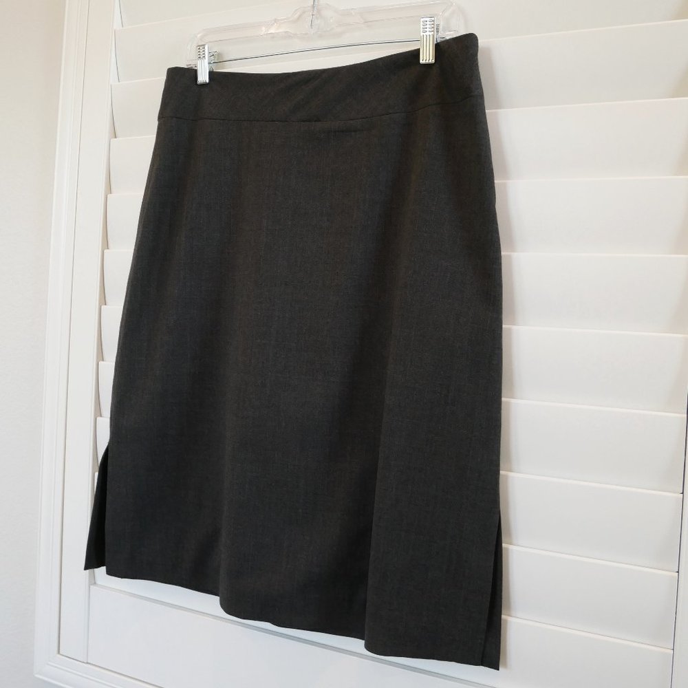 Banana Republic Charcoal Stretch Wool Skirt